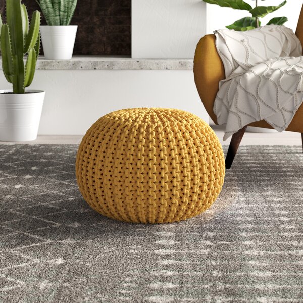 Luxury Round Cotton Moroccan Knitted Pouffe Foot Stool Cushion Living Bedroom 