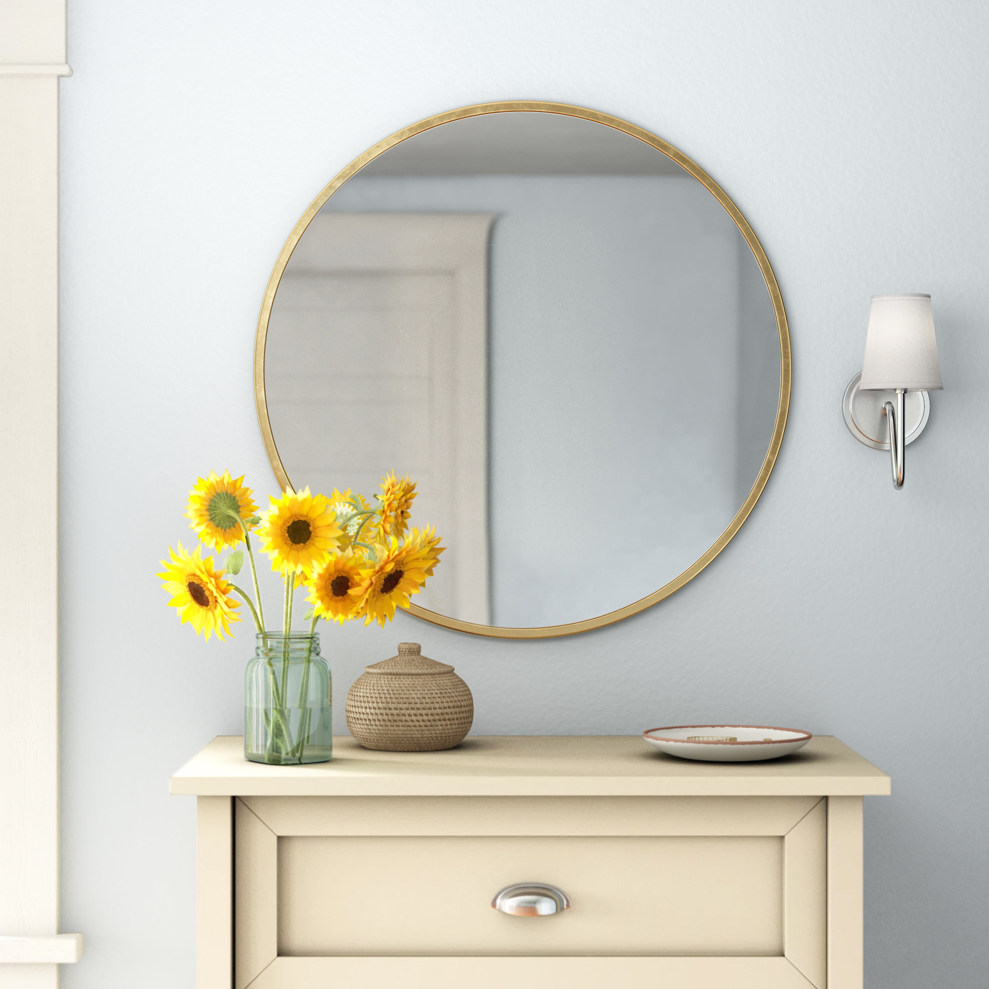 Andover Mills™ Abbie Round Metal Wall Mirror & Reviews Wayfair