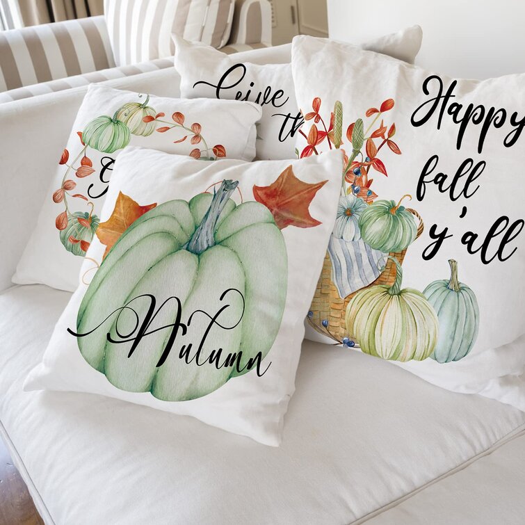 Autumn Thanksgiving Happy Fall Ya'll Home Decor Pillow Cover Pillowcase The Cotton & Canvas Co Cushion Cover and Decorative Throw Pillow Case