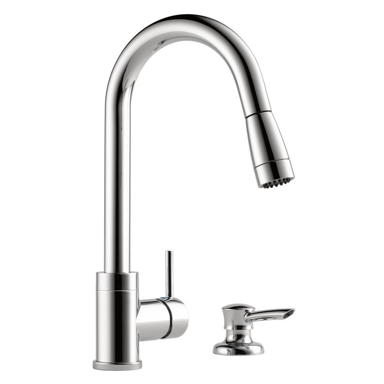 Apex Integrated Pull Down Kitchen Faucet with Soap Dispenser
