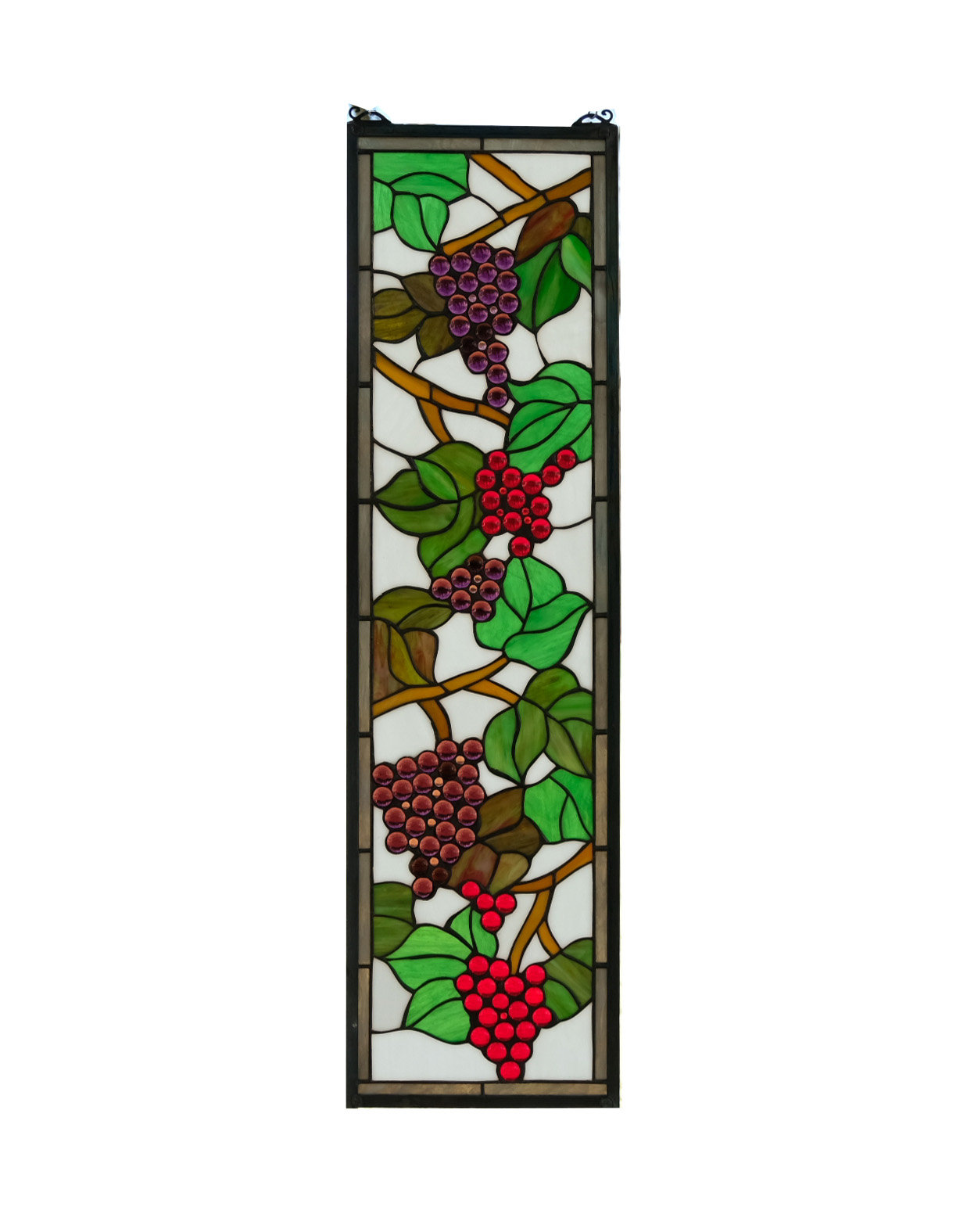 World Menagerie Flower Grape with Vine Stained Glass Window Panel Wayfair