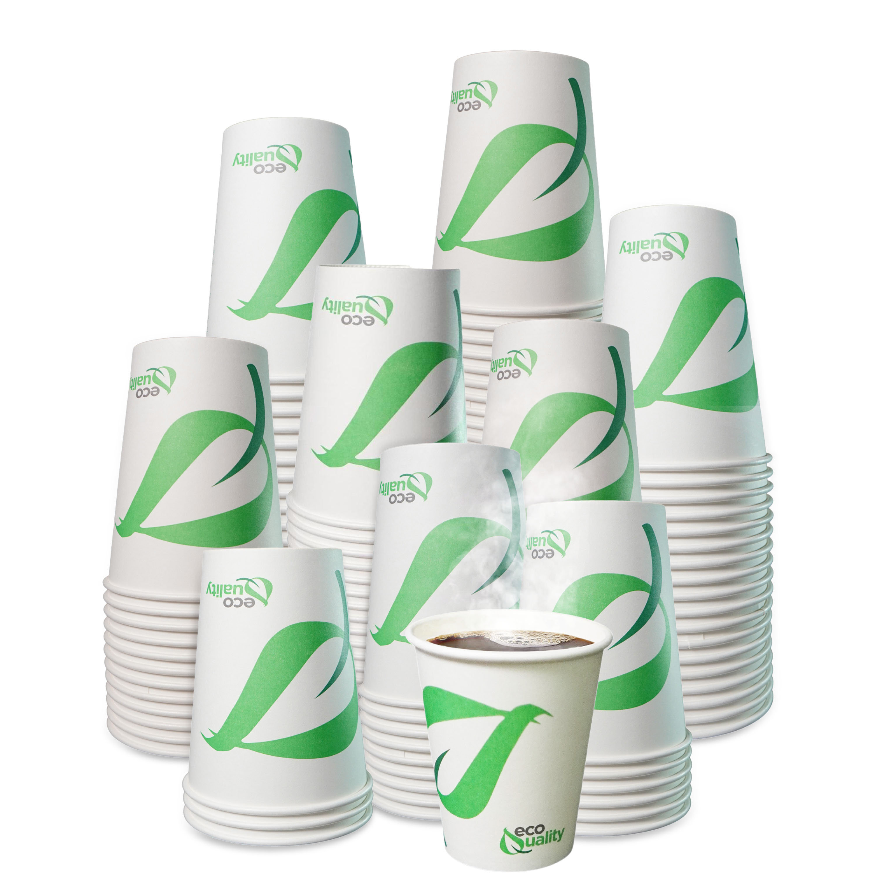 Ecoquality Compostable Paper Cups Biodegradable Disposable White Paper