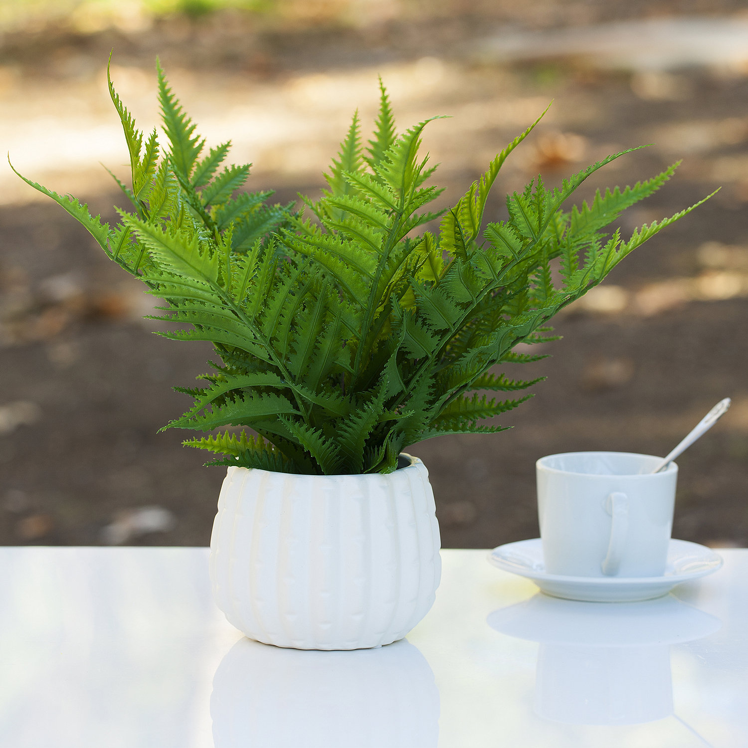 Primrue 12'' Faux Fern Plant in Ceramic Pot Wayfair