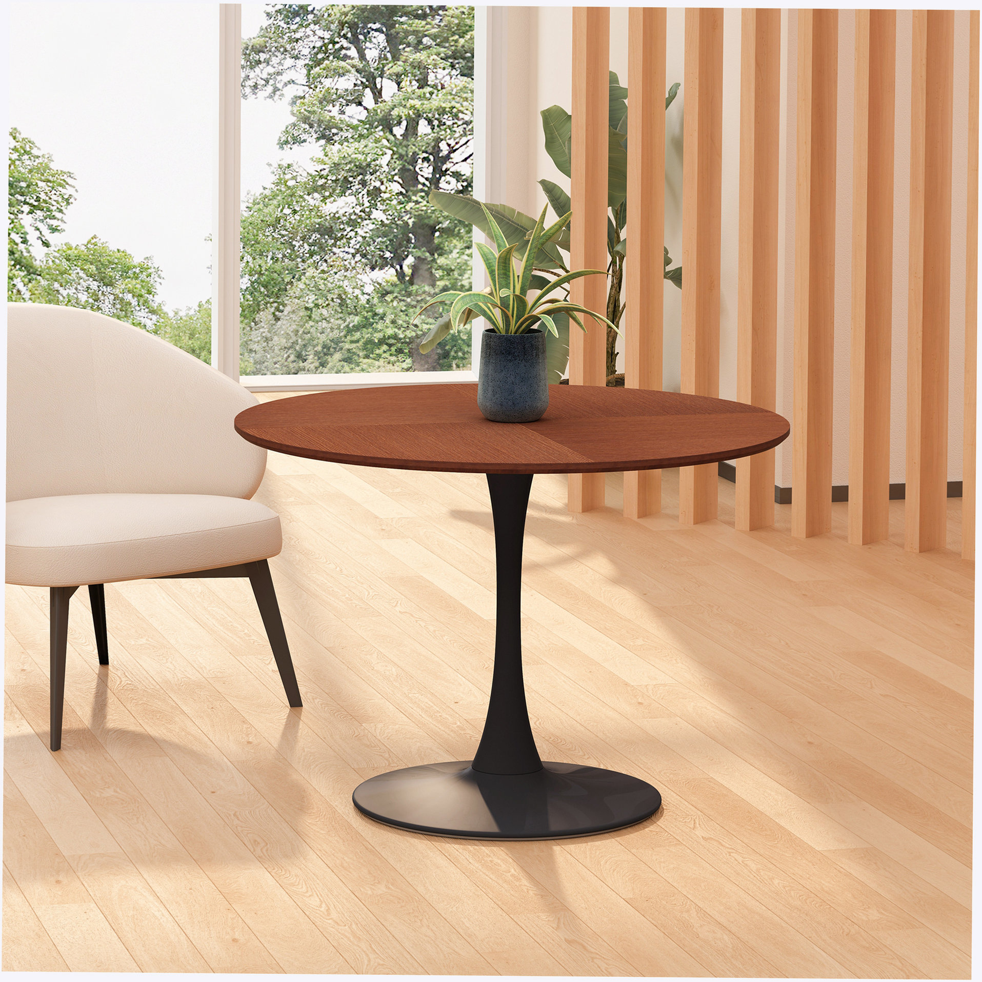 Latitude Run® Modern Round Dining Table With Round MDF Table Top,Metal