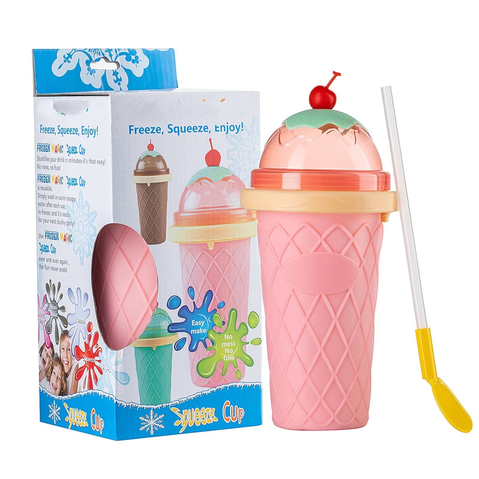 Fast Cooling Cup Homemade Milk Shake Ice Cream Maker For Children And Family Dequate Cooling Cup Diy Smoothie Ice Cream Quick Frozen Cup Magic Slushy Maker Squeeze Cup 