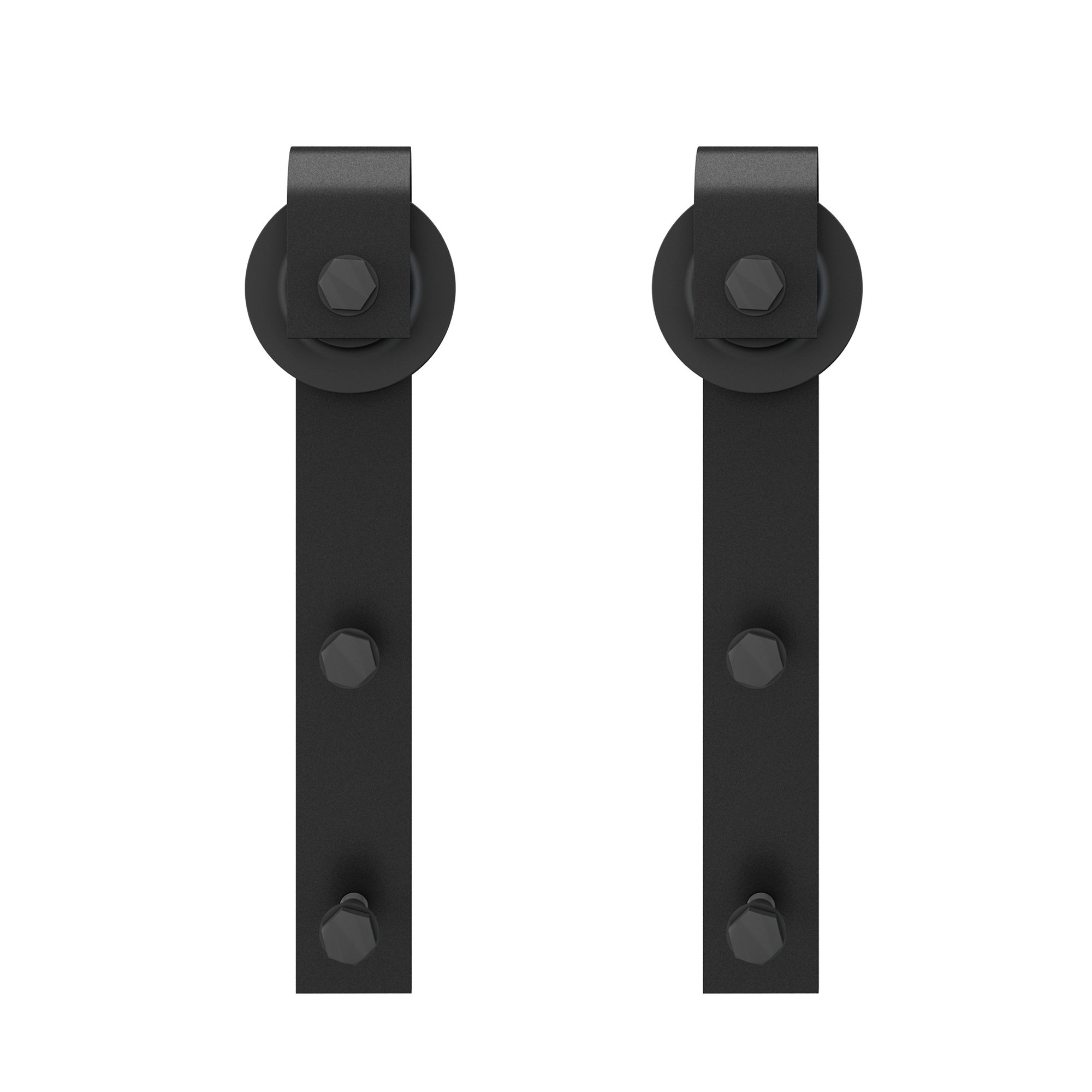 JUBEST 2PCS Sliding Barn Door Black Side Roller, Heavy Duty Steel