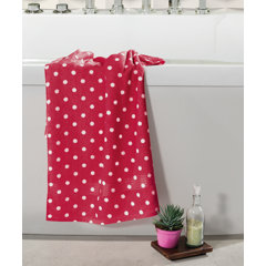 Cotton Kitchen Poka Polka Dot and Stripe Towel Set in Choice of Colors and Quote 