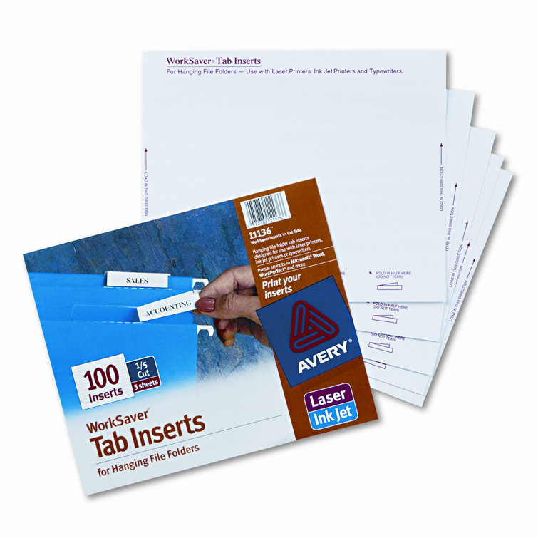 Printable Inserts for Hanging File Folders (100/Pack)