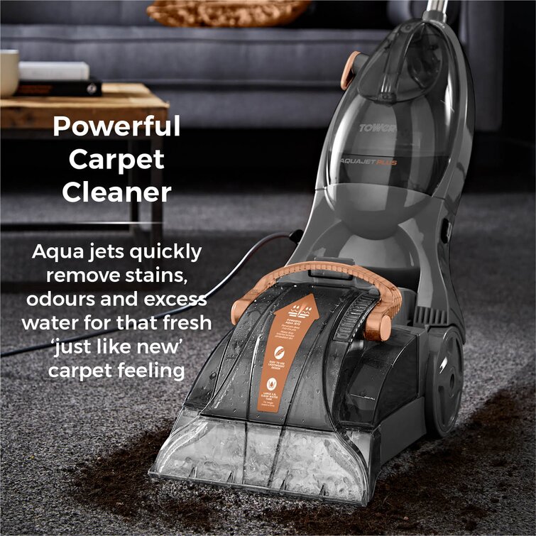 Blue and Grey Tower T548002 TCW5 AQUAJETPLUS Carpet Washer with Allergen Removal and 250 ml Cleaning Solution 