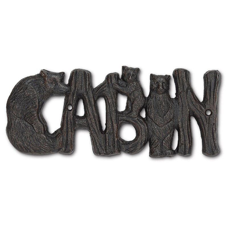 Log Cabin Wall Decorations - Huguenot Cabin with Bears Sign
