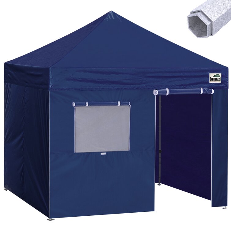Eurmax Premium 10x10 Ez Pop-up Canopy Tent Commercial Instant Canopies Shelter with Heavy Duty Wheeled Carry Bag White 