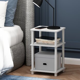 Bedside Table Small Space Saving and suspended in Plexiglass White Modern L 40x20x20_x 