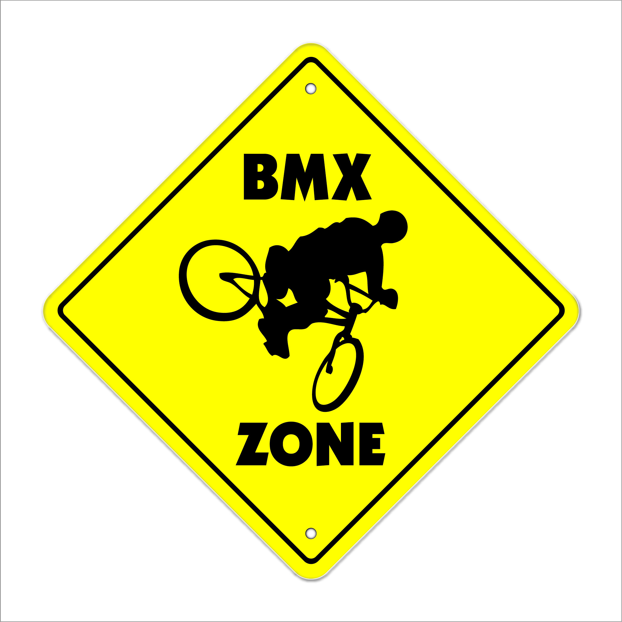 SignMission Bmx Crossing Sign Zone Xing Bike Frame Bars Race Helmet Biking Biker Bikes Racing