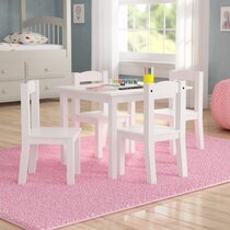 3Pcs Table & Chairs Set for Children Kids Boys and Girls Study Table Activity US 