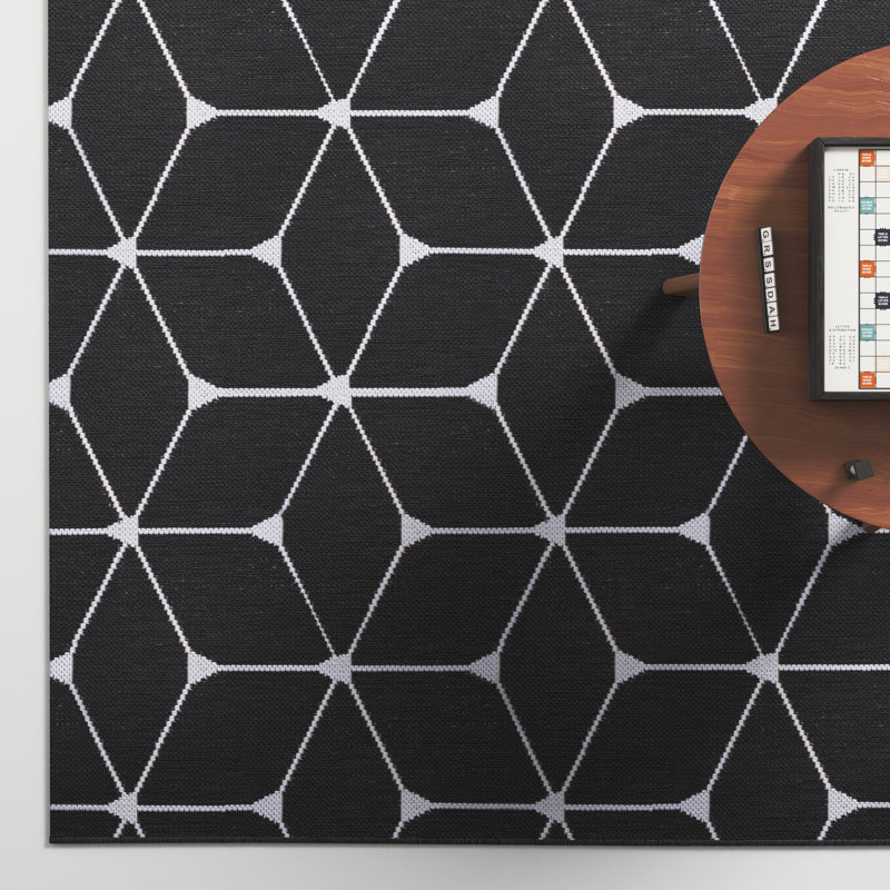 AllModern Abbi Black Indoor/Outdoor Rug & Reviews | Wayfair