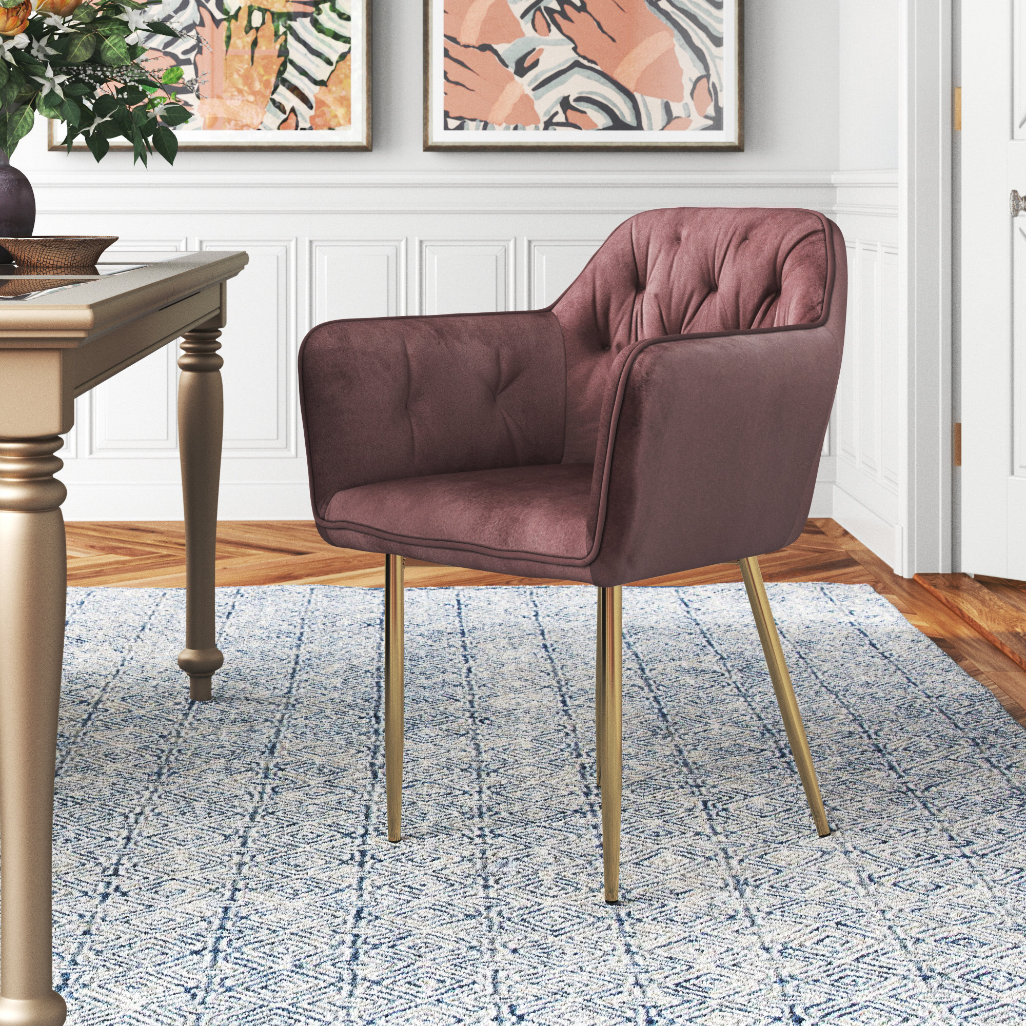 Etta Avenue Actaeon Tufted Velvet Armchair Wayfair.co.uk