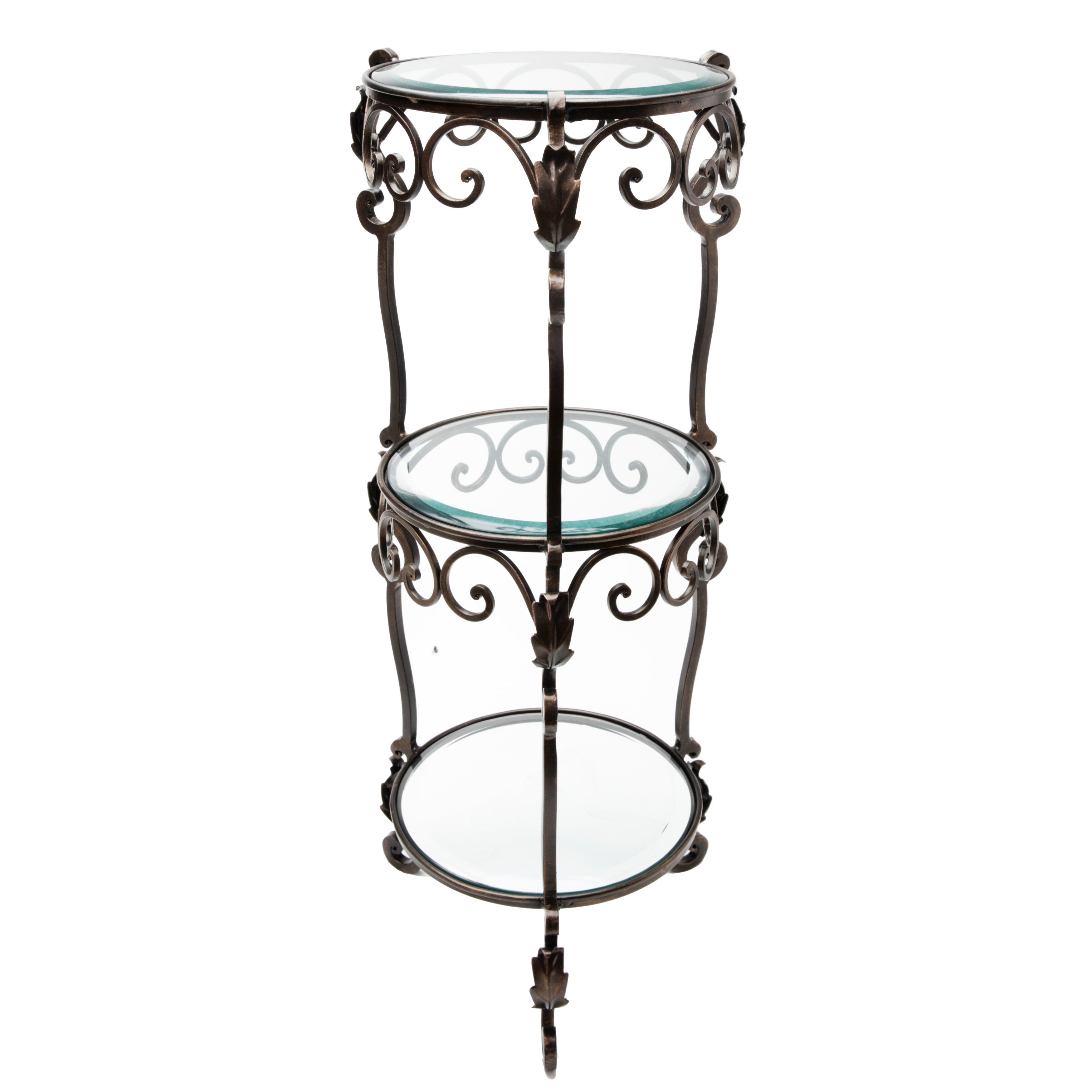 Charlton Home® Barkim 34'' Tall Glass 3 Legs End Table Wayfair