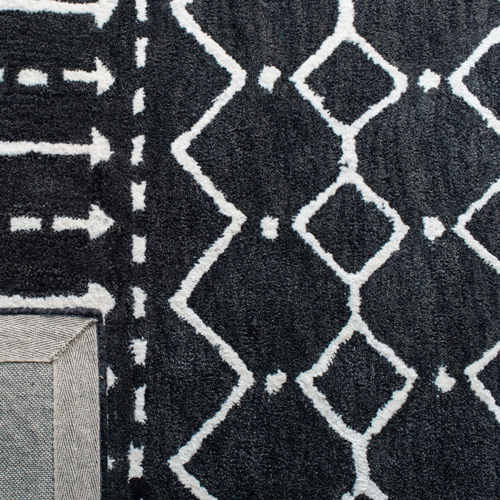 Union Rustic Lina Handmade Black Rug & Reviews | Wayfair