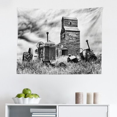 Ambesonne Industrial Tapestry, Old 60S Abandoned Tractor In Farm In Central Canada Nostalgic Machinery Elements Image, Fabric Wall Hanging Decor For B -  East Urban Home, micwid_15793_28x23