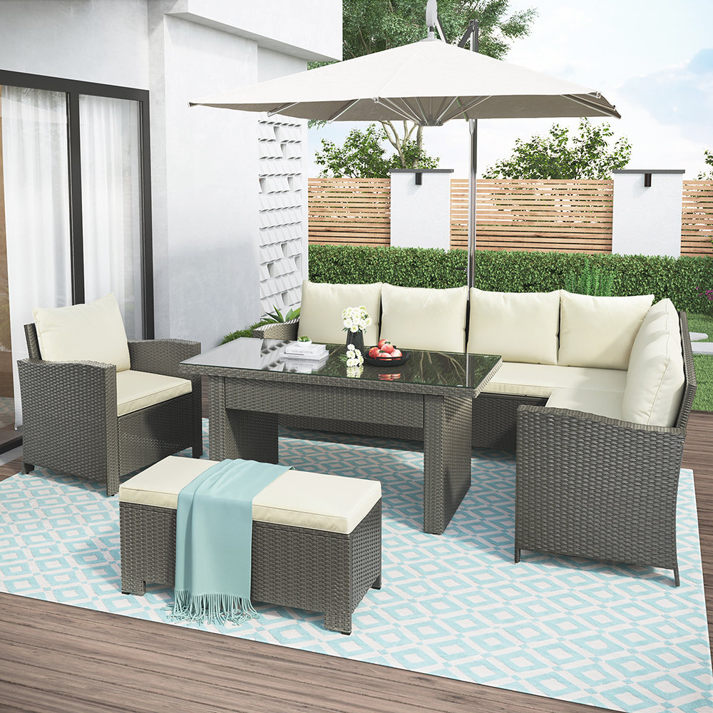 Latitude Run® 6 Piece Outdoor Conversation Set Wayfair