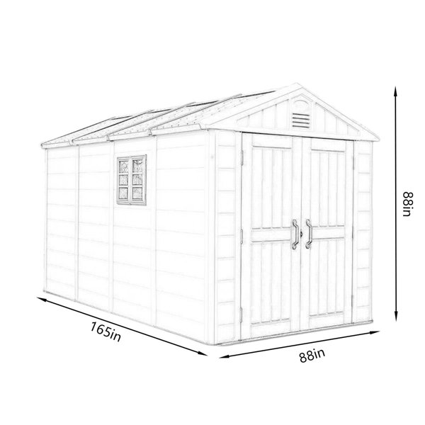 7 ft. W x 14 ft. D Resin Portable Storage Shed
