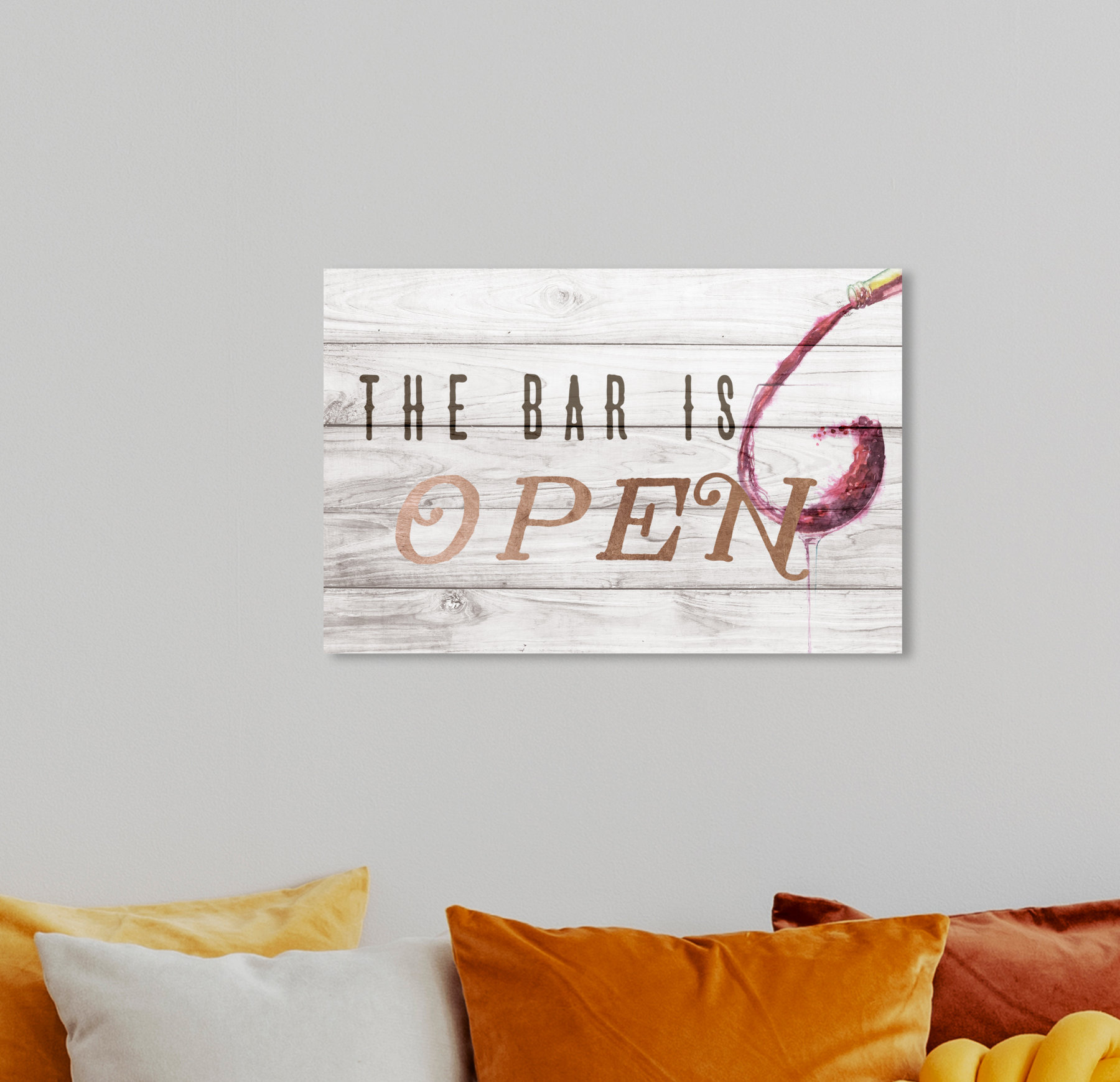 Winston Porter Funny Quotes And Sayings The Bar Is Open Rose Gold - Wrapped  Canvas Textual Art | Wayfair