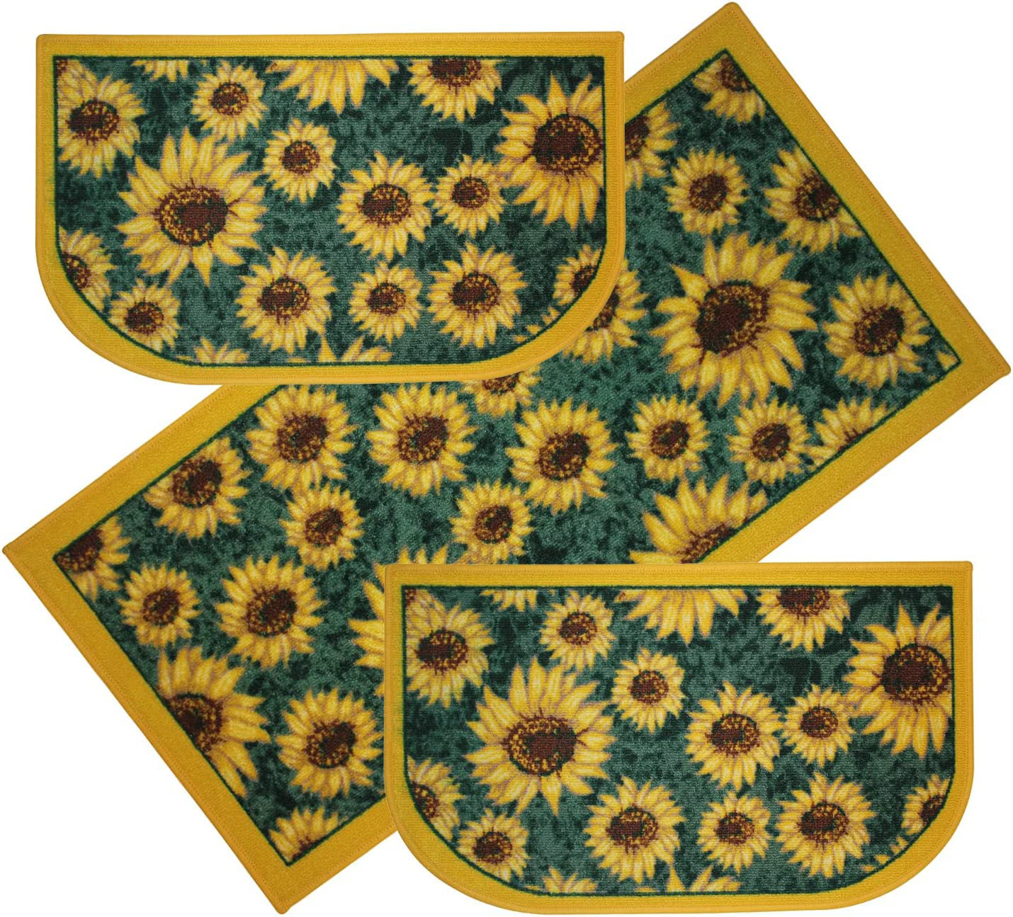 Rosalind Wheeler Alusine Sunflower 3 Piece Kitchen Mat Set Wayfair