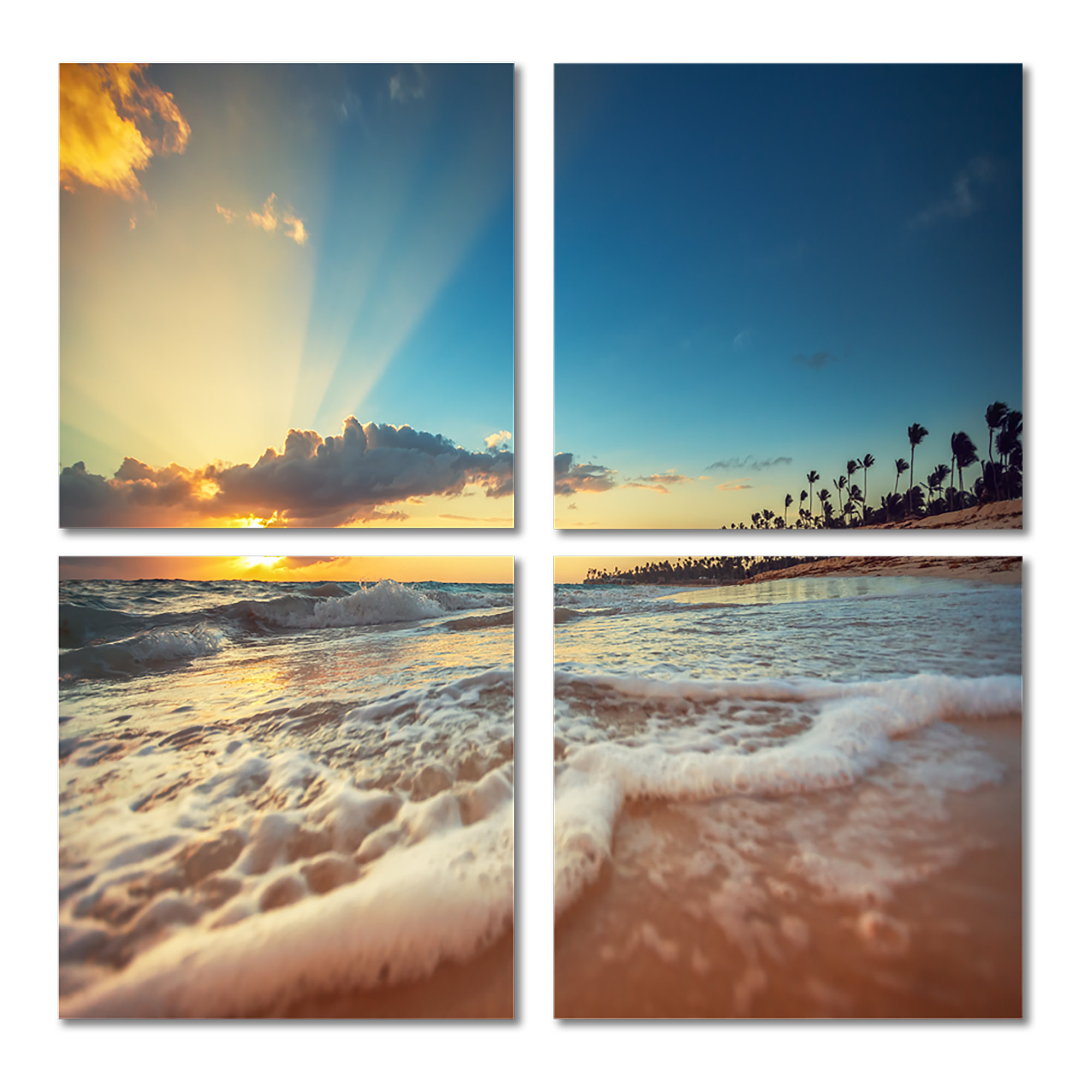 Rosecliff Heights Exotic Beach In Dominican Republic 4 Piece Wrapped