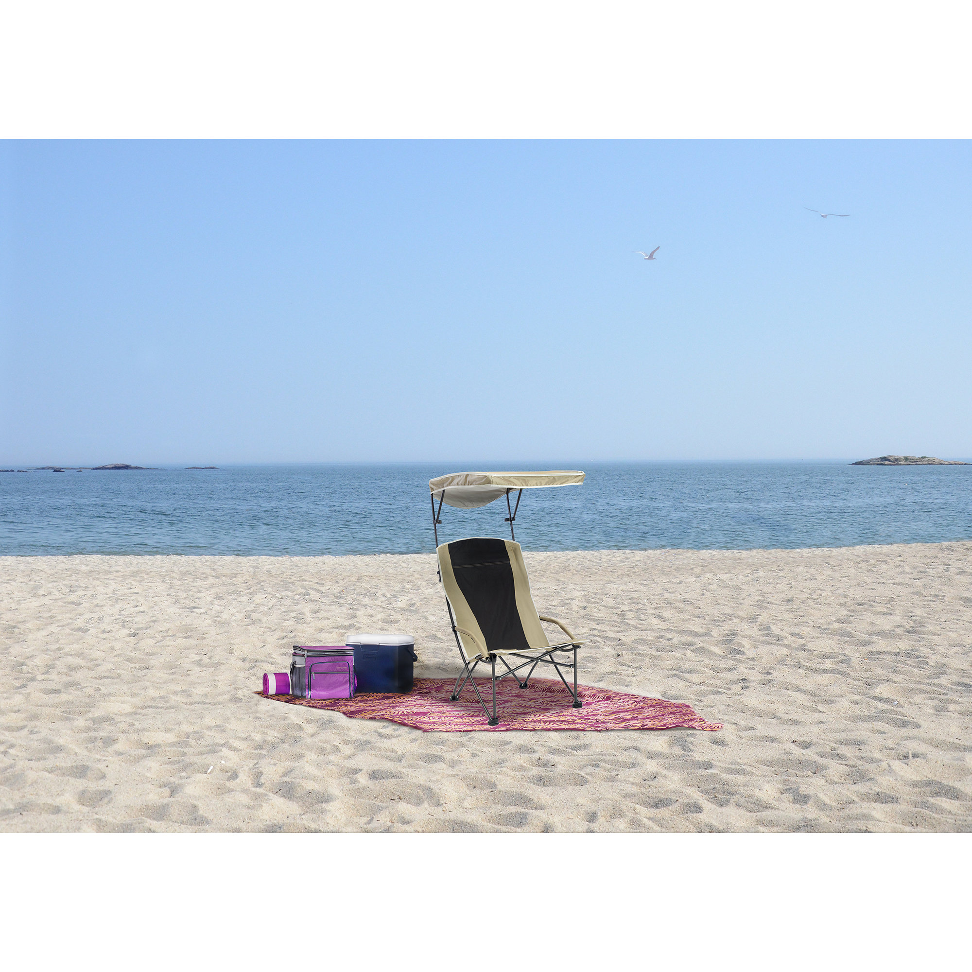 folding beach chair high back