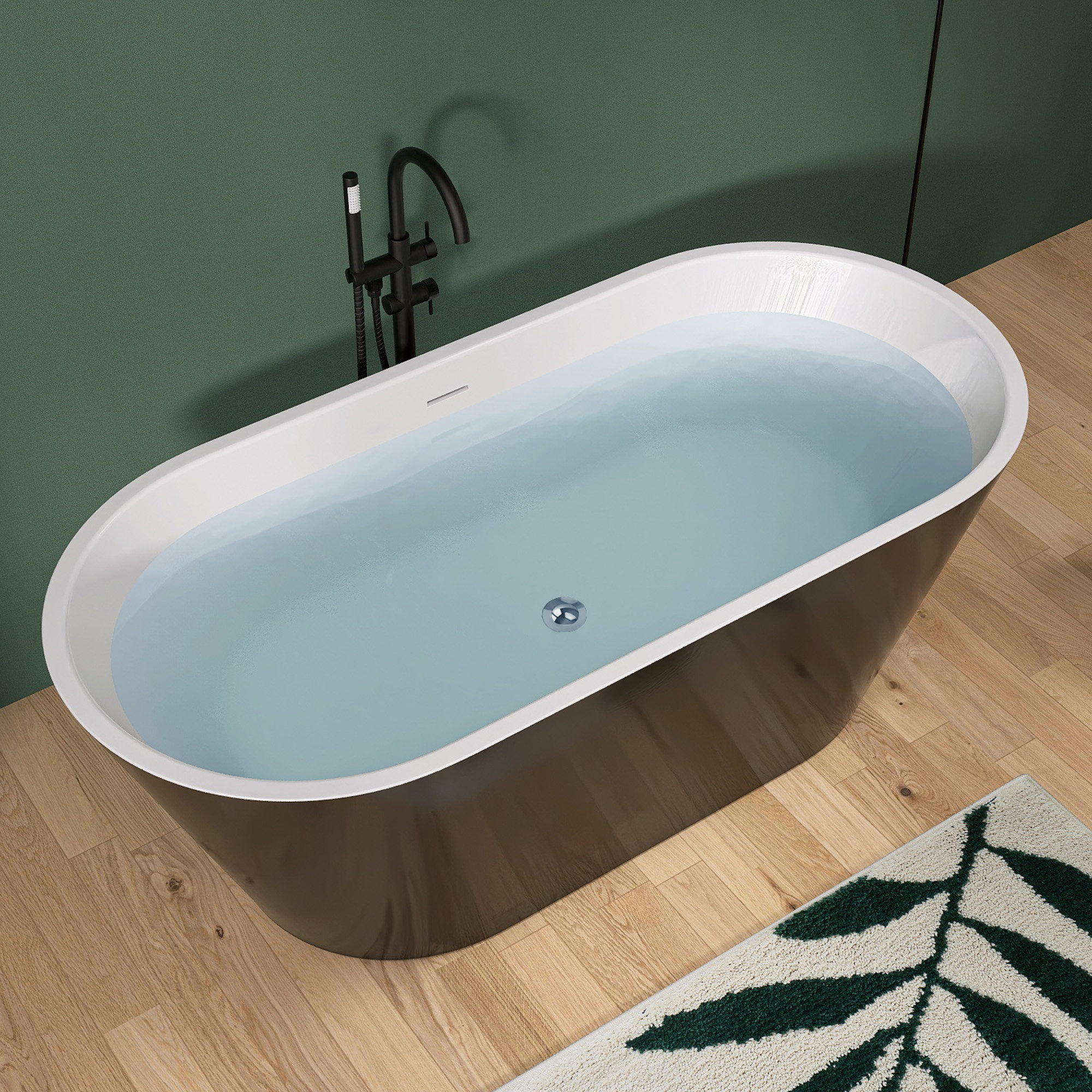 Ogonbrick 55'' x 27.5'' Freestanding Soaking Acrylic Bathtub Wayfair