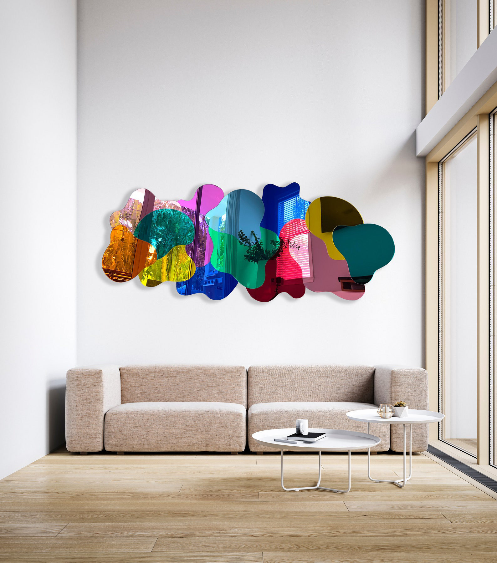Abstract Multicolor Blob Mirrored Acrylic Wall Art