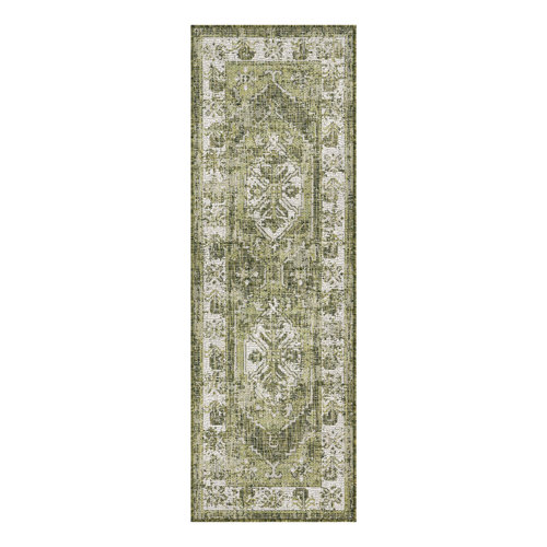 Langley Street Valerie Machine Woven / Power Loomed Gray/Green Indoor ...
