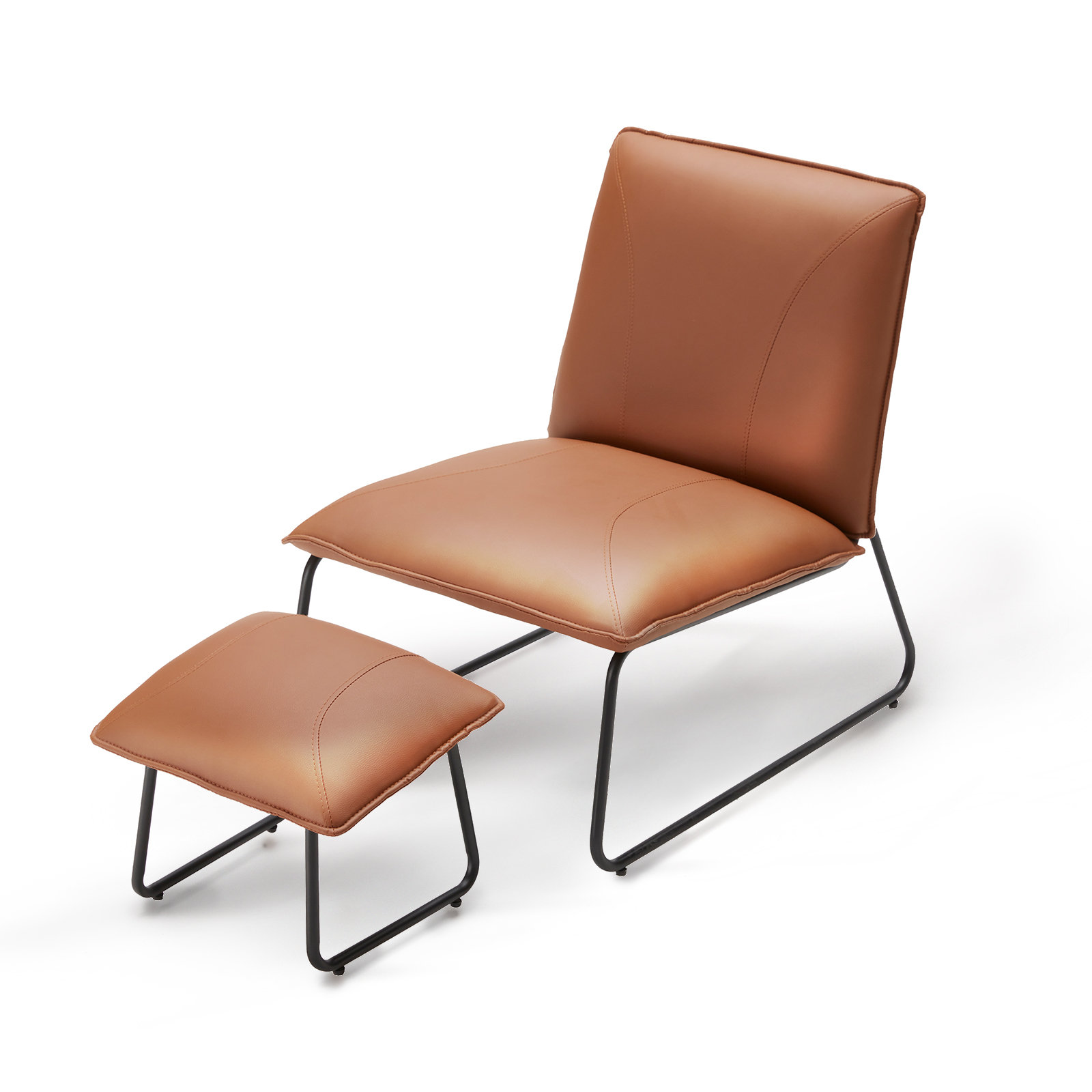 Wrought Studio Dazah Vegan Leather Slipper Chair Wayfair