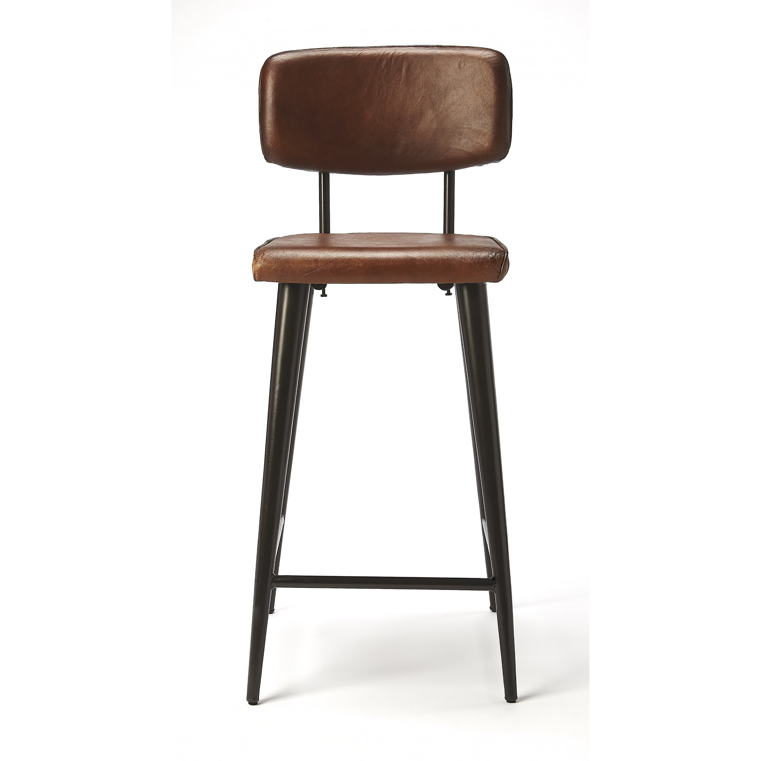 17 Stories Dark Brown Leather Bar Stool Wayfair
