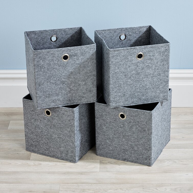& Foldable Laundry Basket 2-Pack Basics Foldable Burlap Storage Cubes 