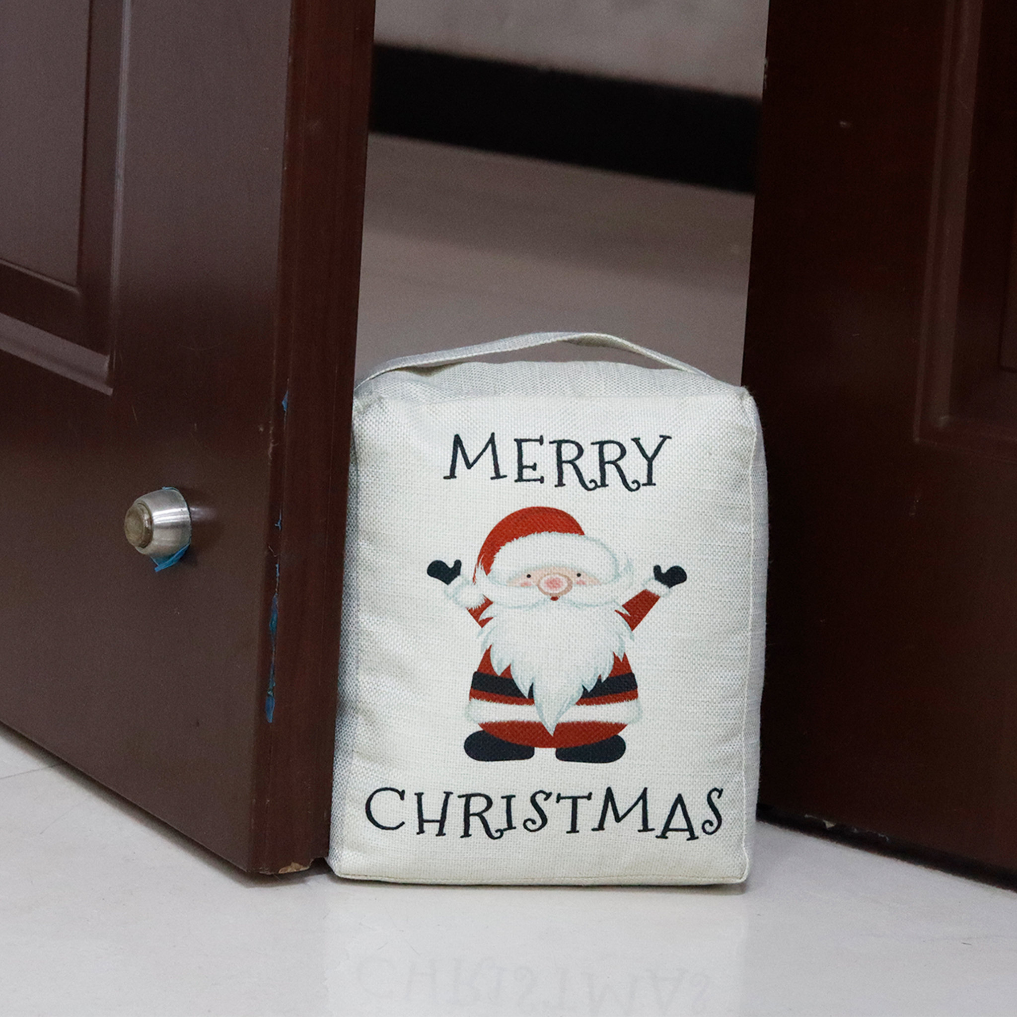 Parisloft Christmas Fabric Door Stop With Handle Merry Christmas