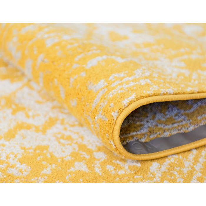 Bungalow Rose Reine Performance Yellow Rug & Reviews | Wayfair