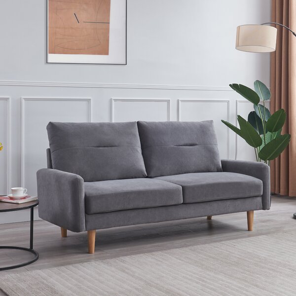 Deyra Velvet Small Loveseat Sofa Couch for Living Room, Tool-Free Assembly