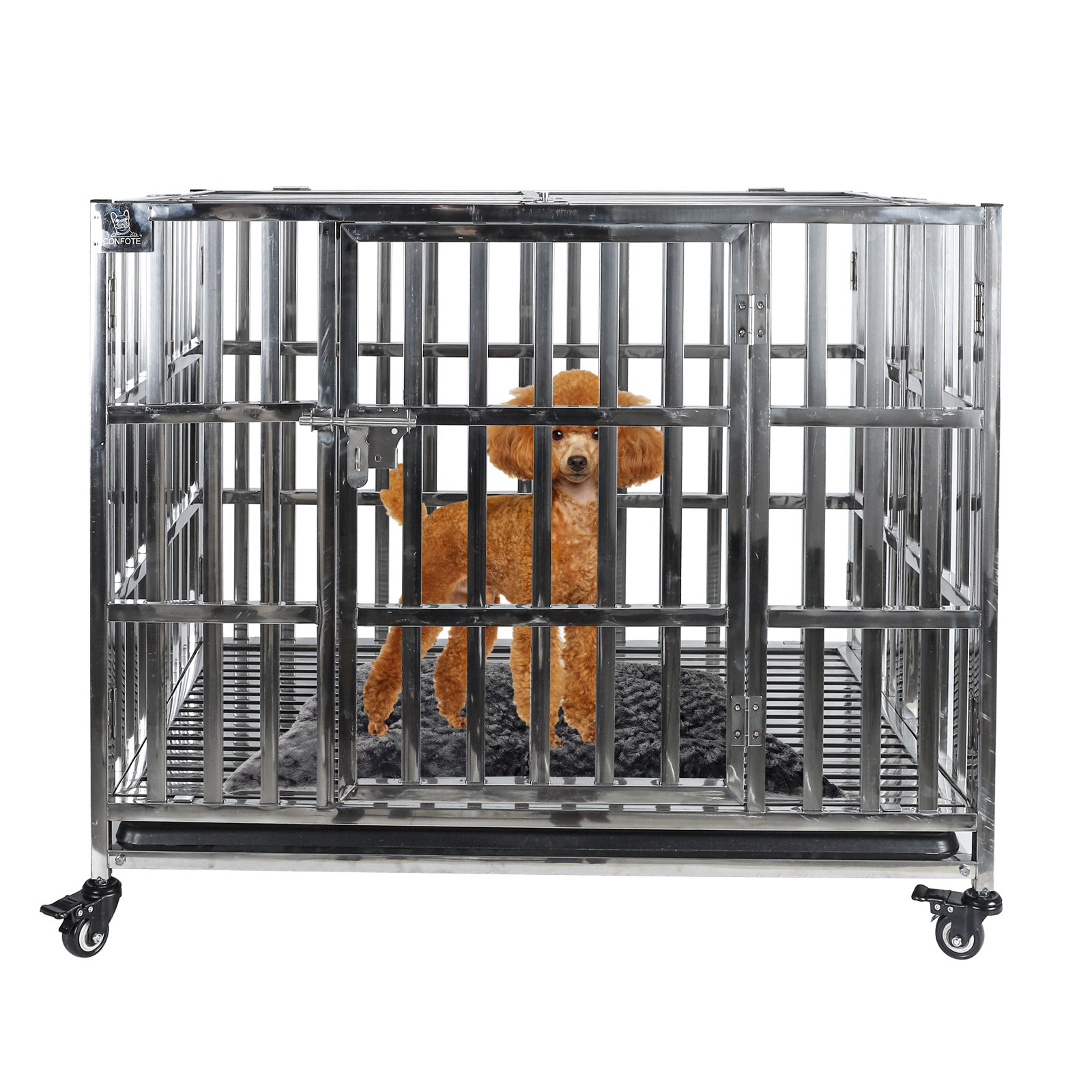 Tucker Murphy Pet™ 37" Heavy Duty Stainless Steel Dog Cage Crate Kennel