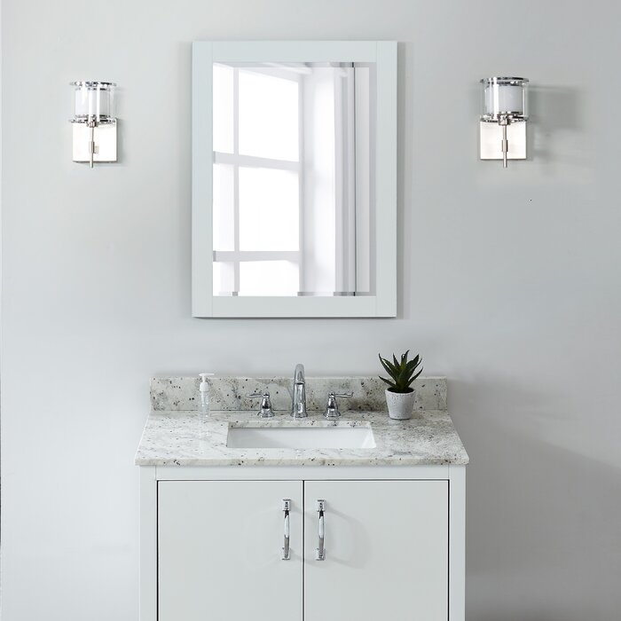 Tile & Top 37'' Granite Single Bathroom Vanity Top in Gray/White with ...