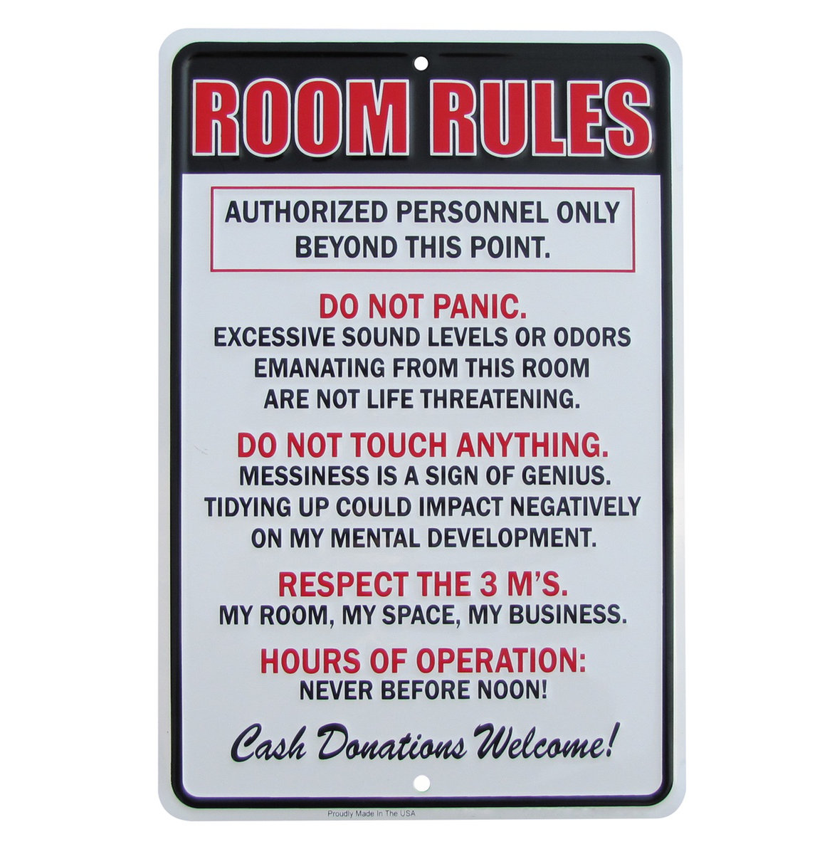 Treasure Gurus Room Rules Hours of Operation Metal Sign Funny Kids Bedroom  Man Cave Decor & Reviews | Wayfair