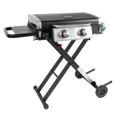 Black Windproof Lid and Movable Wheels for Home Camping Cooking Picnicking 22,000 BTU Outdoor Griddle 2 Burner Flat Top with 20 lb Connector Camplux Propane Gas Griddle Gas Grill and Griddle Combo 