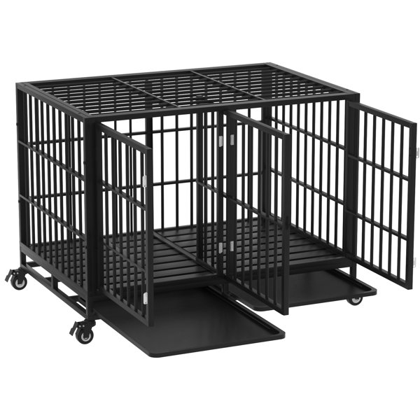 Dog Crates for Small/Medium/Large Dogs Portabel Dog Cage with Soft Mat for Indoor and Outdoor Travel Dog Kennel Ivory,L 