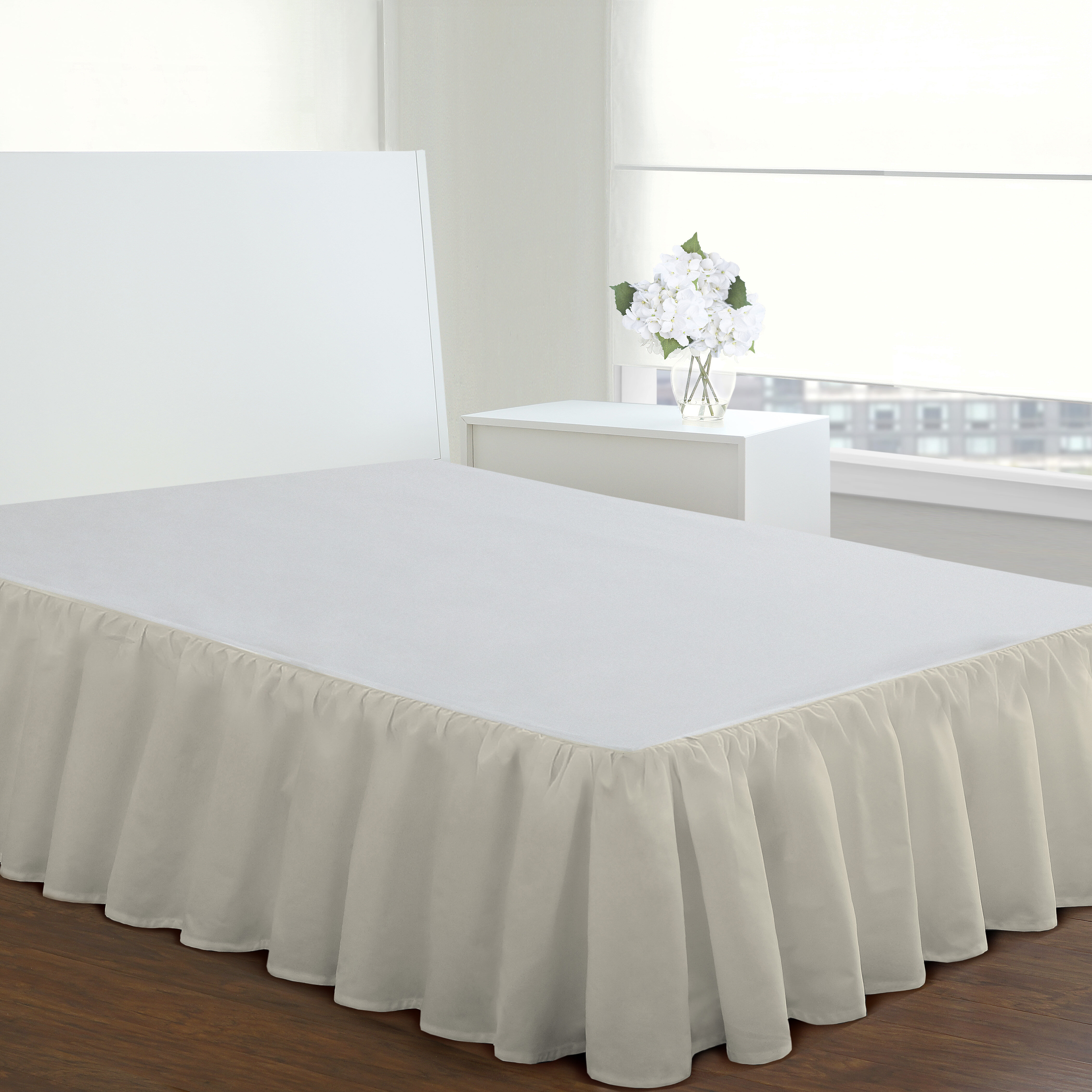 Wrinkle Free Super Soft Eyelet Lace Cotton 400 Thread Count Bed Skirt 