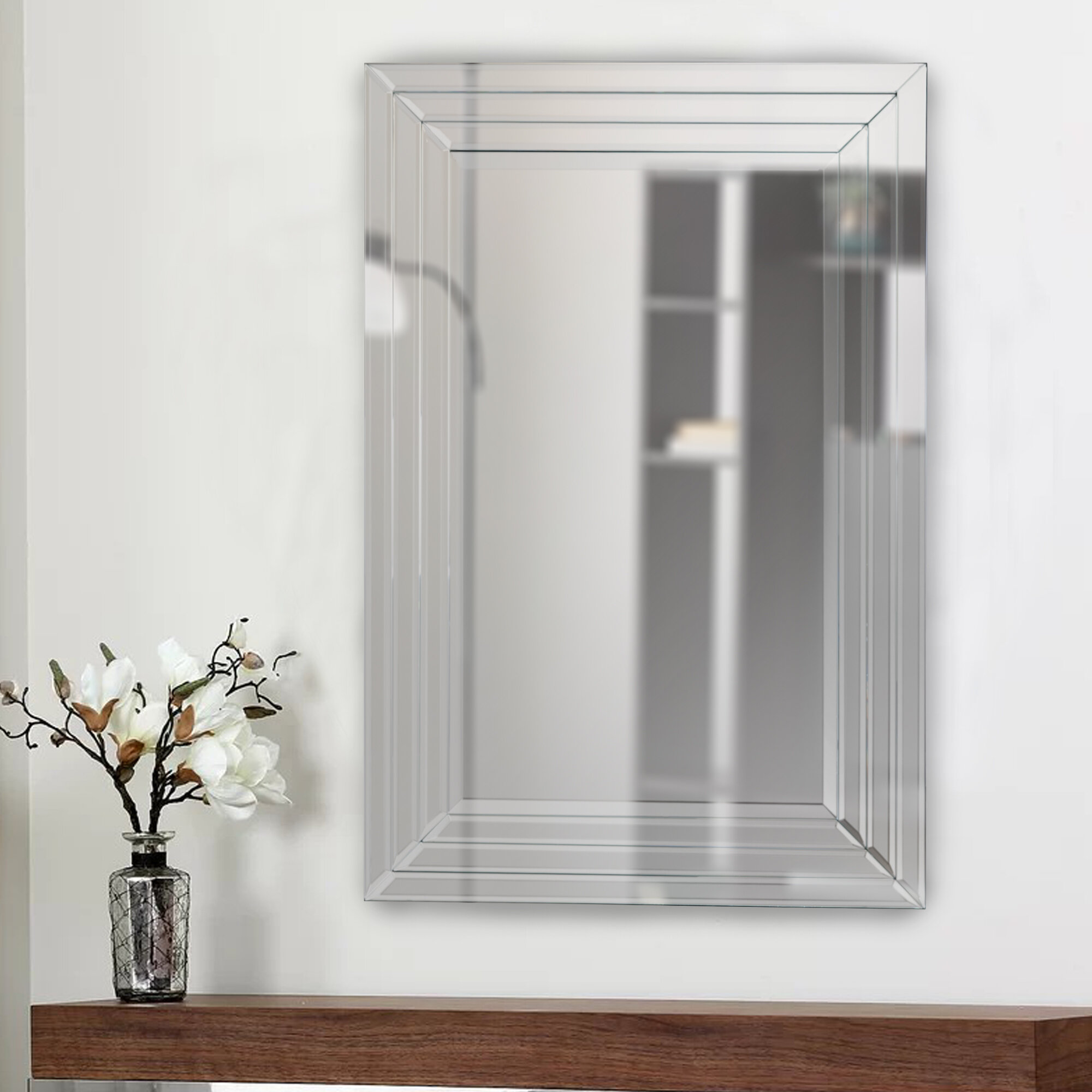 Winston Porter Bushey Rectangle Glass Wall Mirror & Reviews | Wayfair