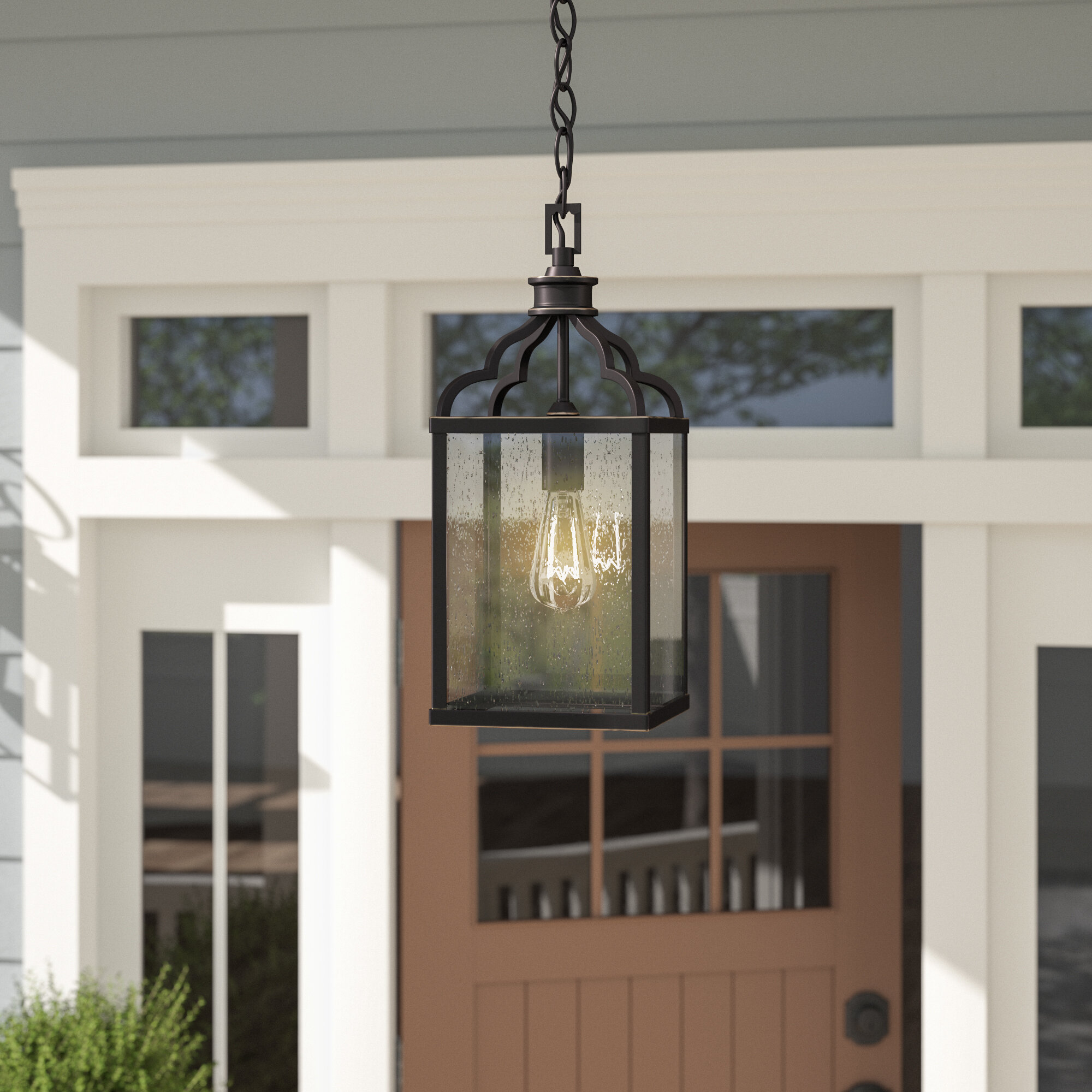 10" Metal Frame Light 1-Bulb Oil-Rubbed Bronze Lantern Indoor Outdoor Wall Lamp 