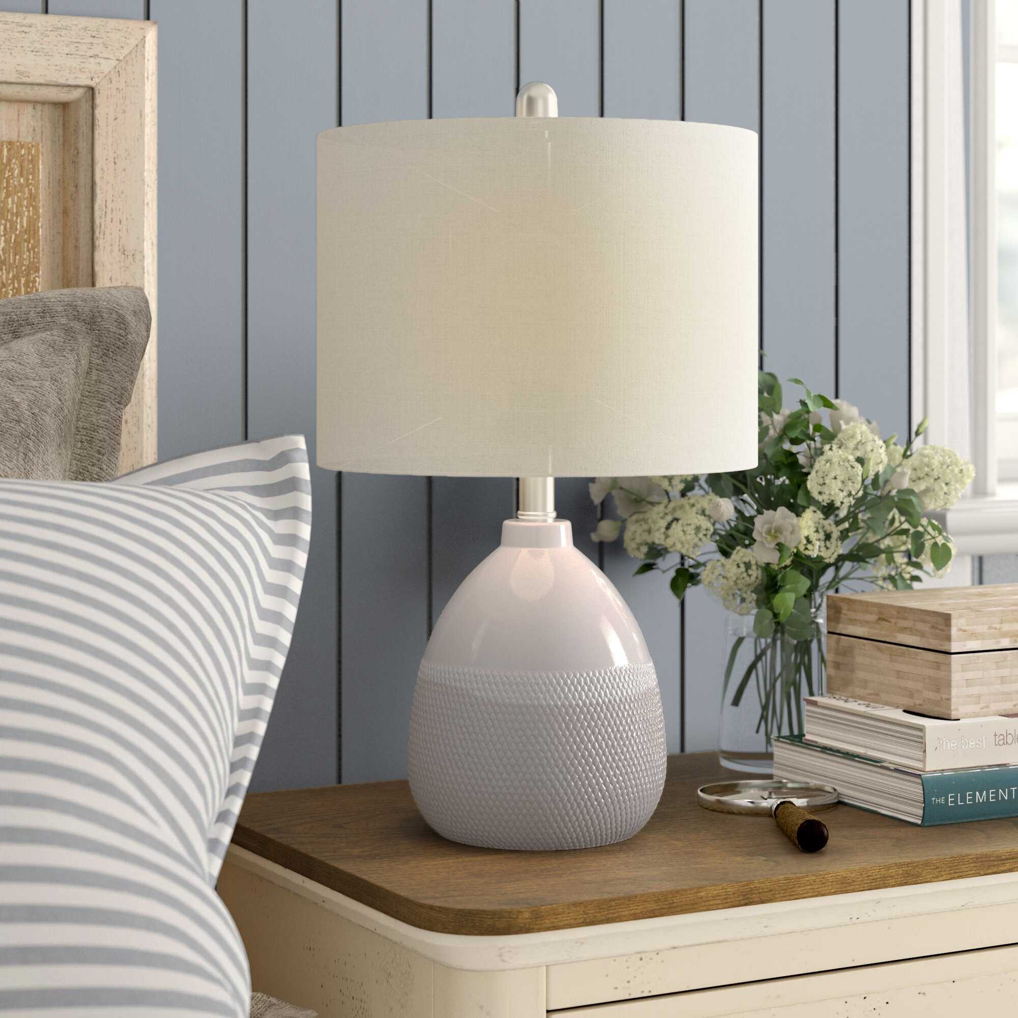 Mabrey 20.5" White/Gray Table Lamp