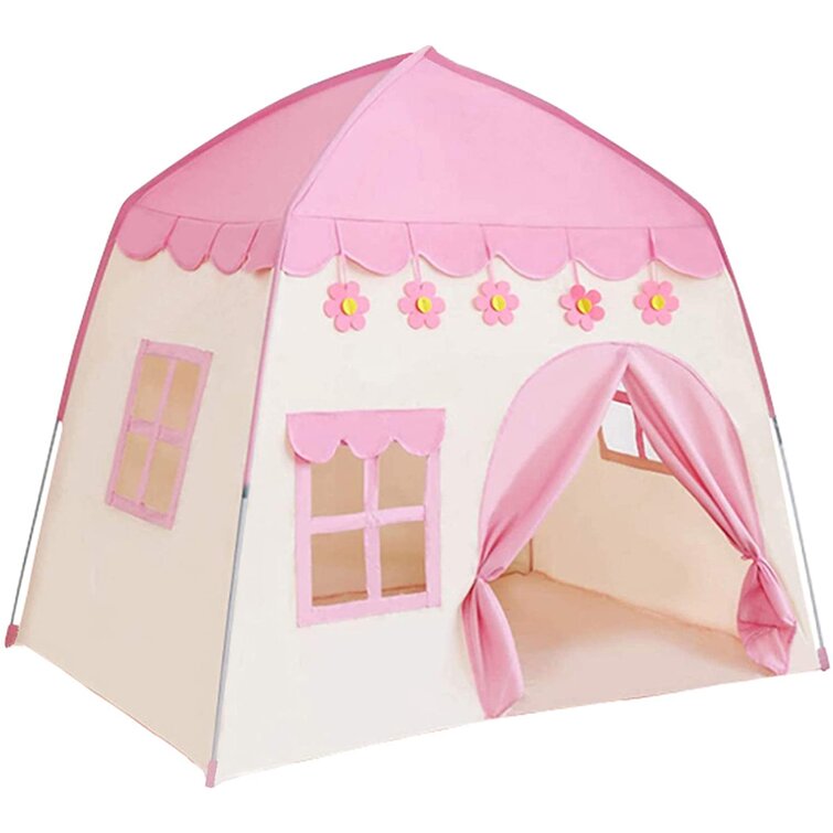 Girls Pink Princess Castle Cute Playhouse Children Kids Play Tent Outdoor Toys 