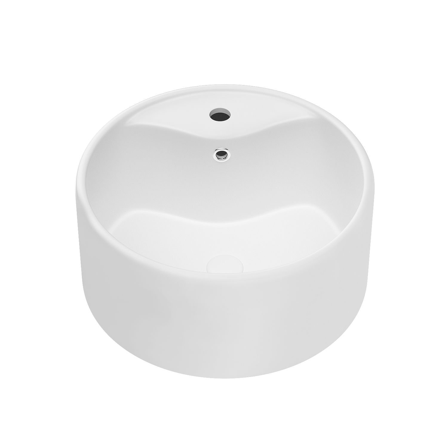 HHK HOME 18.13'' White Ceramic Oval Vessel Bathroom Sink with Overflow