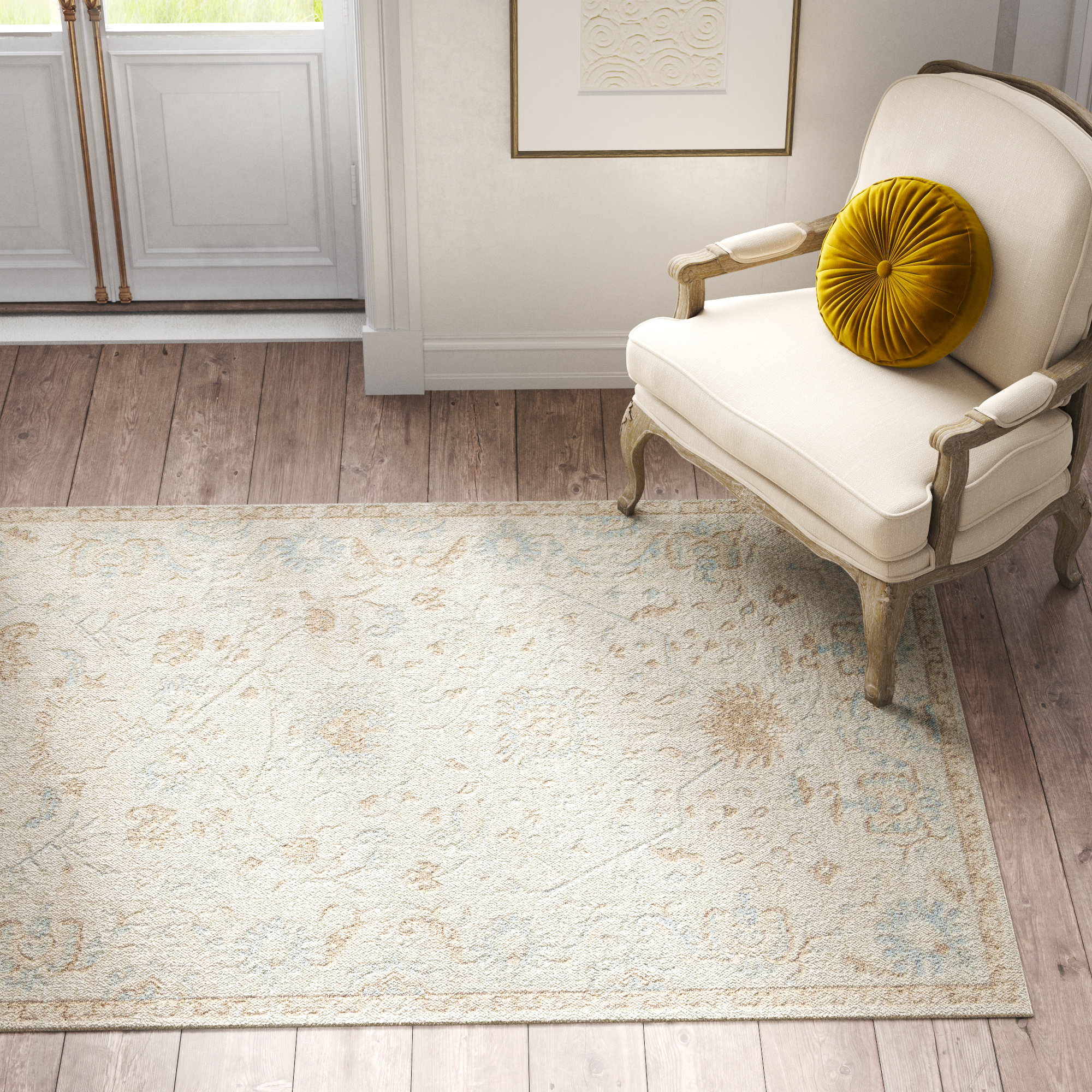 Kelly Clarkson Home Elaina Oriental Beige/Blue Area Rug & Reviews Wayfair